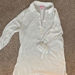 Lilly Pulitzer White Button Up, Size Small